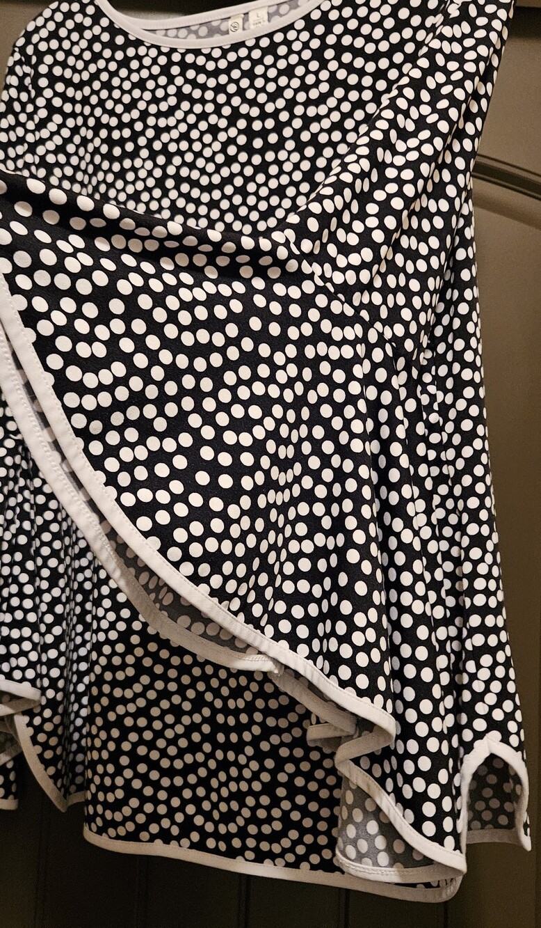 Versona Polka Dot Long Sleeve Blouse, Bell Flared Sleeves, Black/White - Size L - Picture 3 of 9